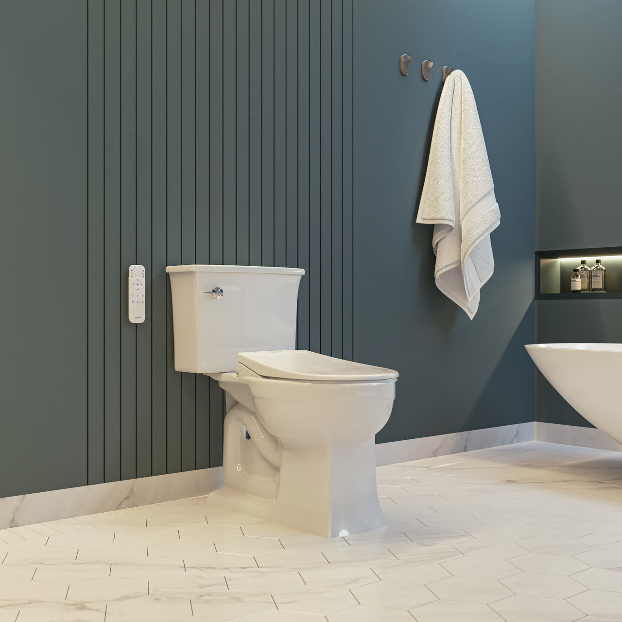 Brondell Swash Thinline T66 Luxury Bidet Toilet Seat with Remote Control